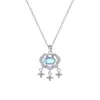 Colar de Pedra da Lua em Prata de Lei S925 para Mulheres, Design Elegante e Único, Estilo Leve de Luxo, Joia de Corrente de Clavícula de Verão Atacado
