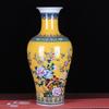 Jarrón de Cerámica de Jingdezhen Peonía Dorada Flor Pájaro Jarrón Cola de Pez Sala de Estar Hogar Adornos Artesanales de Cerámica Vintage
