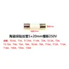 Tubo de segurança de cerâmica 5X20mm fusível de retardo de dissolução lenta T3T10T15T20A tubo de cerâmica 250V ação lenta 6*30