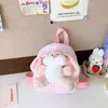 Bolsa Infantil de Coelho Fofo, Mochila Xadrez Feminina Novo Estilo, Mochila Escolar para Jardim de Infância que Protege a Coluna e Reduz o Peso, Bolsa para Lanches de Passeio