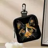 Porta-moedas Estampa Gatos Múltiplos, Couro Sintético Impermeável Bolsa de Armazenamento com Zíper de Couro Falso, Mini Estojo Multifuncional para Fones de Ouvido