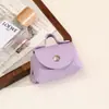 Mini Bolsa Criativa de Couro Porta-Moedas Bolsa para Fones de Ouvido Bolsa de Cosméticos Bolsa com Chaveiro Pingente DIY Capa de Couro para Fones de Ouvido