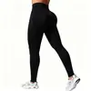 Mallas de fitness Amazon transfronterizas con ajuste de cintura, fruncido, realce de glúteos, pantalones de yoga cropped sin costuras de cintura alta
