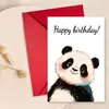 Set de Sobres para Tarjeta de Cumpleaños Feliz Nuevo Transfronterizo con Ilustración de Lindo Panda de Dibujos Animados Tarjeta de Cumpleaños Ritual