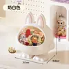 Cubo para snacks de monstruo pequeño con tapa, figura de juguete creativa transparente de gran capacidad, caja de almacenamiento de escritorio