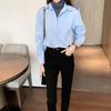 Camisa Feminina Lisa para Exportação, Novo Estilo Primavera e Outono 2026, Design Solto, Manga Longa, Adequada para Usar em Camadas e como Camisa Base
