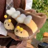 Pantufas Fofas de Abelhinha Peludas para Mulheres, Novo Estilo Outono 2025, Adoráveis Sapatos Peludos para Casa e Uso Externo, Venda por Atacado