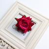 Cabeza de Rosa de Terciopelo Simulado Pastel Horneado Rosa Roja Material para Corsage Flor Decorativa para Ropa Flor de Boda