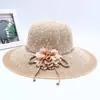 Novo Chapéu de Palha Feminino Chapéu de Praia para o Litoral Versátil Moda Chapéu de Sol de Verão Chapéu de Sol Proteção UV Chapéu de Sol