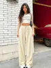 Exclusivo para ventas transfronterizas 2026 Pantalones deportivos lisos para mujer estilo europeo y americano con cintura elástica, pantalones casuales de pierna recta