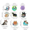 Broche de metal de gato de dibujos animados, insignia de animal lindo, accesorio personalizado creativo, decoración versátil de moda, transfronterizo