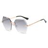 Jamie 3478 Gafas de Sol Sin Montura de Moda con Borde Cortado en Diamante Lente Oceánica de Metal Gafas de Sol de Tendencia Europeas y Americanas