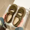 Zapatos Birkenstock de Velcro para Mujer, Nuevos Otoño 2025 Zapatos Mary Jane de Gamuza con Suela Gruesa, Zapatos Poco Profundos Slip-On para Mujeres Embarazadas