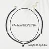 Collar de perlas negras con diseño de nicho de Amazon transfronterizo, colgante de amor sencillo a la moda para mujer, cadena de clavícula
