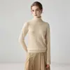 Novo suéter de cashmere de gola alta para mulheres, suéter base de malha de cashmere de manga comprida, top casual simples de cor sólida para o dia a dia