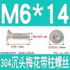 Tornillos de Acero Inoxidable 304 con Cabeza Plana Avellanada, Torx Interno y Característica Antirrobo, Gb673M2M2.5M3M4M5M6M8