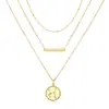 Collar Protector de Doce Constelaciones de Doble Capa Europeo y Americano Transfronterizo para Mujer, Sencillo y Moderno, Colgante de Circonita con Cadena para Clavícula de Diamante