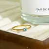 Joyería Anillo de Cola de Lujo Accesible Simple de Moda Ins Europea y Americana Acero Inoxidable Chapado en Oro de 18K Piedra de Nacimiento Anillo Delgado
