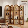 Tampa de tomada vertical para ar condicionado de sala de estar, divisória de tela dobrável de madeira maciça, nova prateleira de meia-parede de canto
