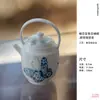 Tetera Creativa Azul y Blanca Mariposa Pintada a Mano con Alto Valor Estético, Tetera con Asa Dorada Pintada a Mano para Uso Doméstico, Juego de Té Kung Fu