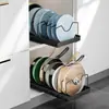 Estante de Almacenamiento de Ollas Extraíble para el Hogar Cocina Retráctil para Ollas Debajo del Fregadero Gabinete Almacenamiento Multifuncional para Tapas de Ollas