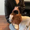 Bolso de Felpa Nuevo de Otoño Transfronterizo Bolso Cruzado Peludo de Moda para el Trabajo Bolso de Mano de Gran Capacidad Bolso de Hombro Único
