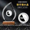 Trofeo de Cristal con Moneda de Plata Incrustada Medalla Conmemorativa de Plata Esterlina Moneda de Oro Oro Puro Listado Regalo de Aniversario Recuerdo de Jubilación