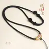 Nueva Cuerda de Colgante Hecha a Mano Estilo Chino con Brújula de Ocho Tesoros Dorada, Colgante de Jade y Esmeralda, Cuerda de Collar con Nudo de Flor de Durazno, Cadena para Suéter