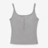 Camisola de Algodón Acanalado Puro Deseo con Botones y Almohadillas en el Pecho para Mujer, Otoño Temprano 2026, Se Puede Usar como Ropa Interior o Exterior