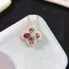Colgante de espinela natural pura cristal súper rosa transparente gema grado 5A tamaño 4*5mm plata 925 incrustación de precisión