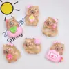 Capibara con Lazo Luminoso Accesorios de Resina Pegamento Crema DIY Pasador Agujero Zapato Cuerda para el Cabello del Zapato Hebilla de Zapato Accesorios Lote