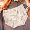 Nova cintura média cuecas femininas leve luxo cetim gelo seda sem costura renda abdominal hip-lifting algodão virilha respirável cuecas femininas