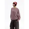 Marca de moda para exteriores Rumeng, diseño de bloques de color con costuras contrastantes, camiseta simple y casual de manga larga, unisex, corte holgado, adecuada para otoño, ir al trabajo y deportes