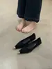 Salto Alto Estampa de Leopardo Salto Pequeno 2025 Primavera Novo Estilo Europeu e Americano Salto Agulha Bico Fino Metalizado Slip-On Camurça Elegante Sapatos Femininos