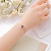 Pulsera Versátil Popular Estilo Coreano, Aleación Ecológica Piedra de Transferencia Badu, Pulsera de Cristal de Fresa, Accesorios Populares para Mujeres