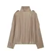Ropa de mujer transfronteriza 2026 Moda europea y americana casual textura de gamuza doble botonadura cuello alto manga larga abrigo para mujer E490767