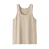 Camiseta sin mangas de cachemir blanco de hilo fino para hombre, prenda exterior o capa interior sin mangas, top versátil casual de moda para primavera y otoño