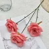 Pedra de Tijolo Rosa Flores Artificiais Decoração de Casamento Flores Artificiais Flores Falsas Decoração de Casa Buquê Rosas Artificiais de Seda