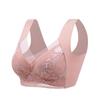 Ropa interior de verano con bordado de seda de hielo ligero, sin dejar rastro, hermosa espalda, fruncido de pecho pequeño para mujer, ajustable, pecho grande, brillante