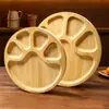 Bandejas Exhibidoras de Snacks de Fruta, Bandejas de Madera de Bambú para Fruta Seca, Bandejas con Compartimentos para Snacks de Té, Bandejas de Bambú, Personalización Transfronteriza
