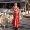 Aliexpress Exportación Transfronteriza Caliente Ropa Europea y Americana 2025 Verano Nuevo Estilo Europeo y Americano Estampado Tirantes Falda Larga