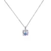 Colgante de Plata Pura 990 Corte Fuegos Artificiales Brillantes de Cuatro Garras con Circonita Cadena de Clavícula Elegante de Nicho Collar de Plata 990 para Mujer