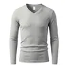 Suéter de punto acanalado pesado para primavera y otoño de Amazon transfronterizo, holgado, casual, camiseta de manga larga con cuello en V para hombre, otoño/invierno, venta al por mayor