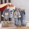 Conjunto de Primavera y Otoño para Niños 2026 Nuevo Elegante Conjunto de Tres Piezas de Mezclilla de Manga Larga para Bebés Niños Pequeños Ropa Infantil