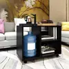 Mesa de Té Pequeña Móvil Simple, Soporte para Té, Mesa Pequeña para el Hogar, Estante de Almacenamiento para Cubo de Agua, Mesa Auxiliar para Sala de Estar, Mesa de Té Kung Fu
