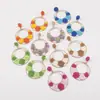 E13542 Brincos de Flor Tecidos em Ráfia Estilo Boêmio, Brincos de Flor Exagerados Dopamina Personalizados Elegantes
