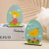 Manualidades de Madera para Fiestas de Pascua Transfronterizas Adornos Creativos Decoración para el Hogar Europea y Americana Adornos de Madera de Pollo y Huevo
