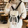 Mochila Infantil Inverno Nova Coelho Fofo Casual Pequena Mochila Família Tendência Xadrez Multiuso Bolsa Transversal