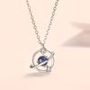 S925 Prata Vidro Sonho Planeta Coreano Moda Moda Colar Anel Pulseira Brincos Conjunto para Presente de Dia dos Namorados