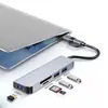Base de Expansión de Aleación de Aluminio Tipo Laptop Doble Puerto USB-C/USB Cuatro en Dos Divisor USB 3.0 Expansor Multi-Puerto